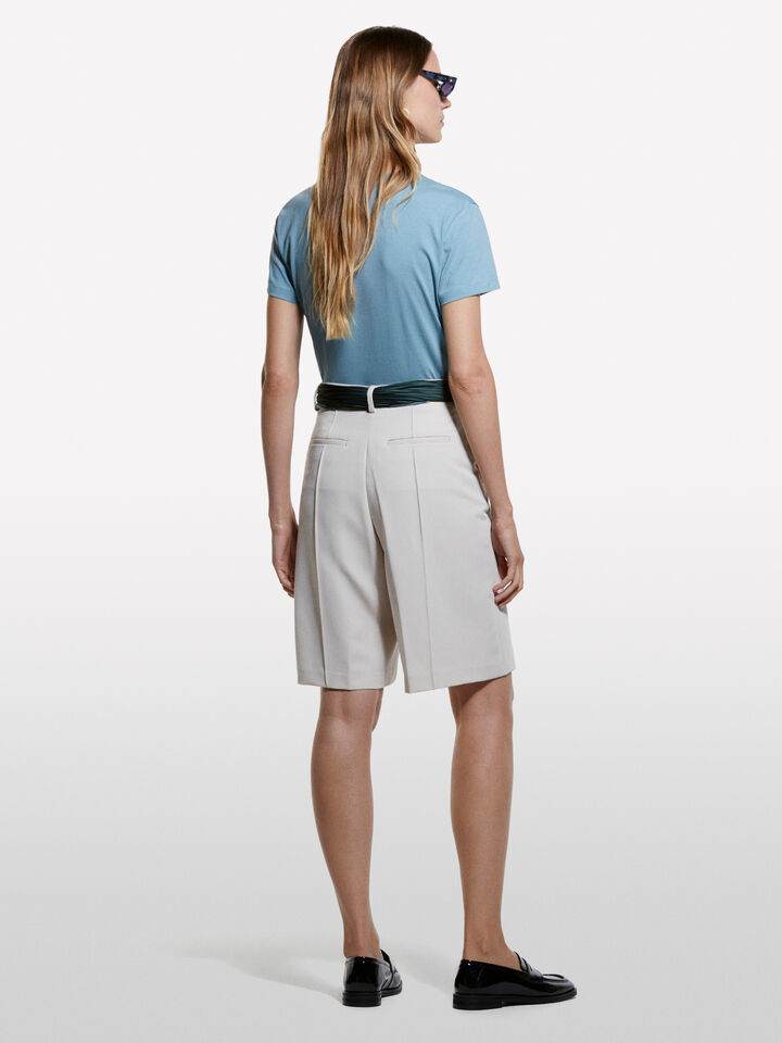 Puderblaues T-Shirt mit kastiger Passform - kurzärmeliges t-shirt für damen - Azurblau | Sisley image number 2